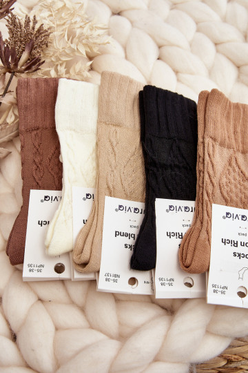 Skarpety Feminin mit Aufdruck Dunkel braune Farbe 2