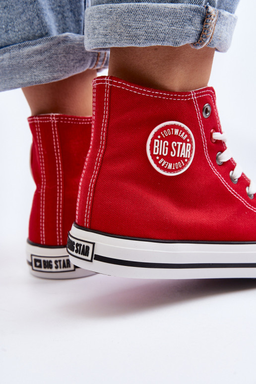 Dames Het klassieke model vrijetijdsschoenen met laarzen Big Star T274024 rood