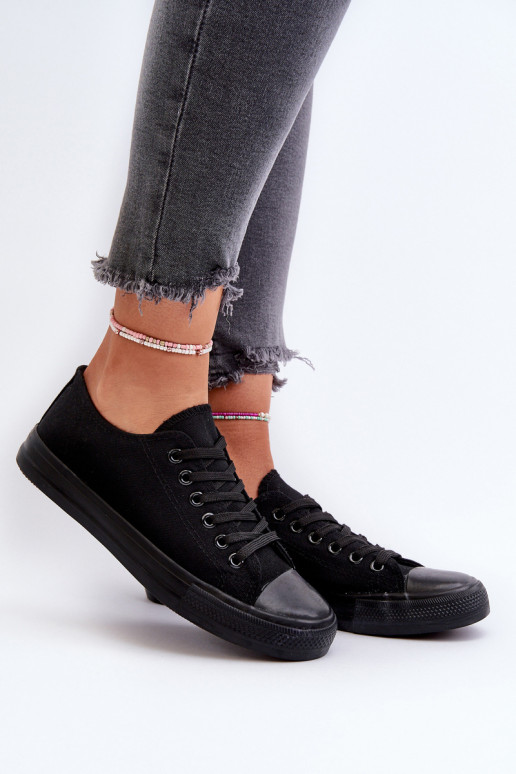 Baskets modèle classique Faible couleur noire Caelira