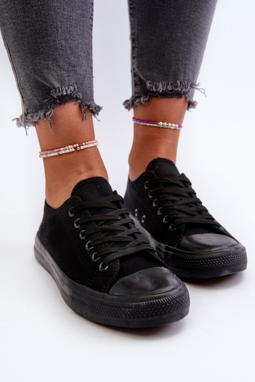 Baskets modèle classique Faible couleur noire Caelira