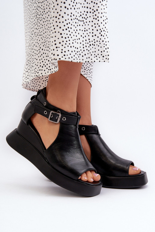 Dames sandalen met platform I Koturnie van ecoleer zInart Hloeli