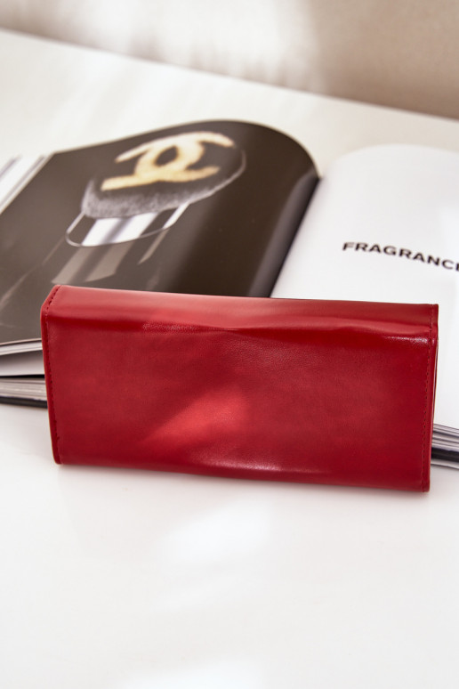 Eko Leder Gładki Damenbrieftasche rote Farbe Erolia