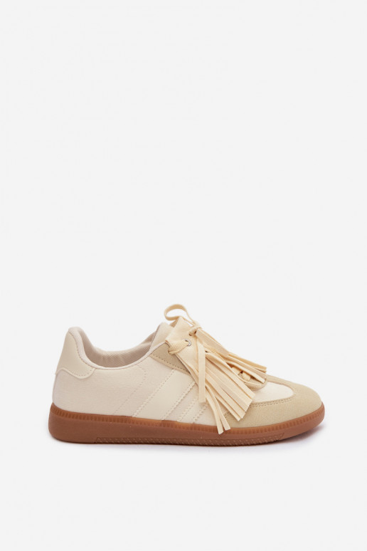 Sneakers model schoenen Dames met kInastjes geel Dorivelle