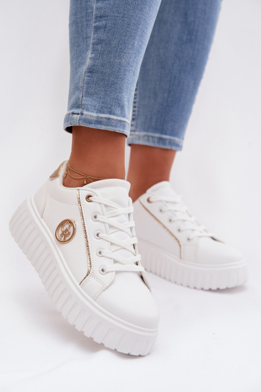 Sneakers model schoenen Dames met platform Met sierlijk Detalem Initte kleur Iselora