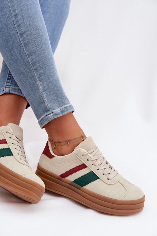 Sneakers model schoenen Dames met platform beige Janivelle