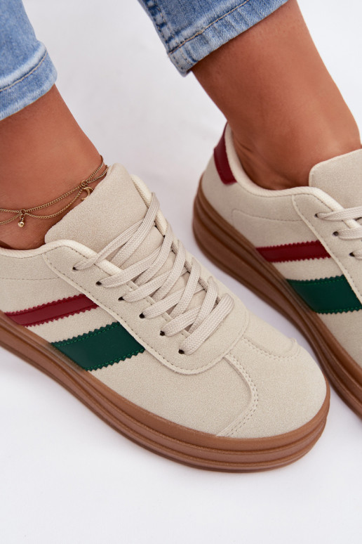 Sneakers model schoenen Dames met platform beige Janivelle