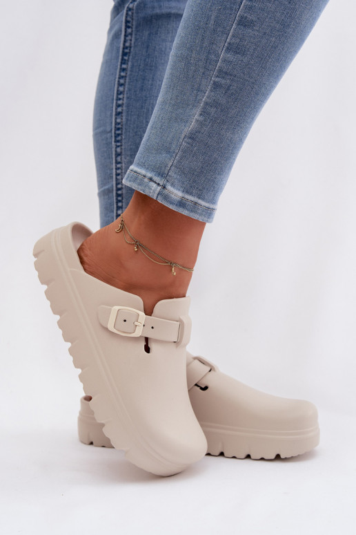 Pantoufles légères Pantoufles pour femmes avec des sangles I avec boucles beige Larinie