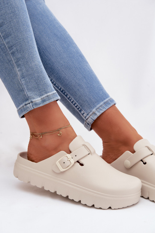 Pantoufles légères Pantoufles pour femmes avec des sangles I avec boucles beige Larinie