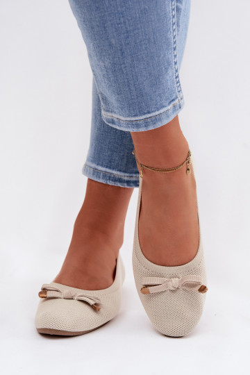 Ballerinas met linten beige Amelivra