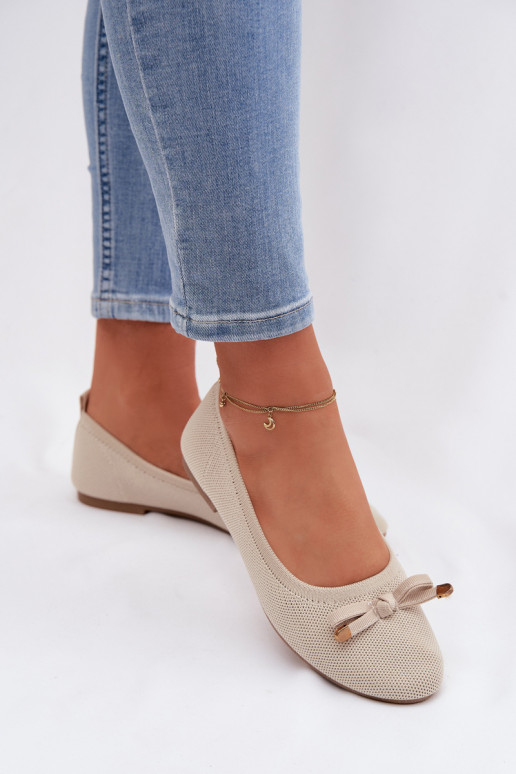 Ballerinas mit Bändern Beige Amelivra