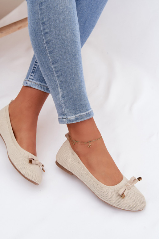 Ballerinas met linten beige Amelivra