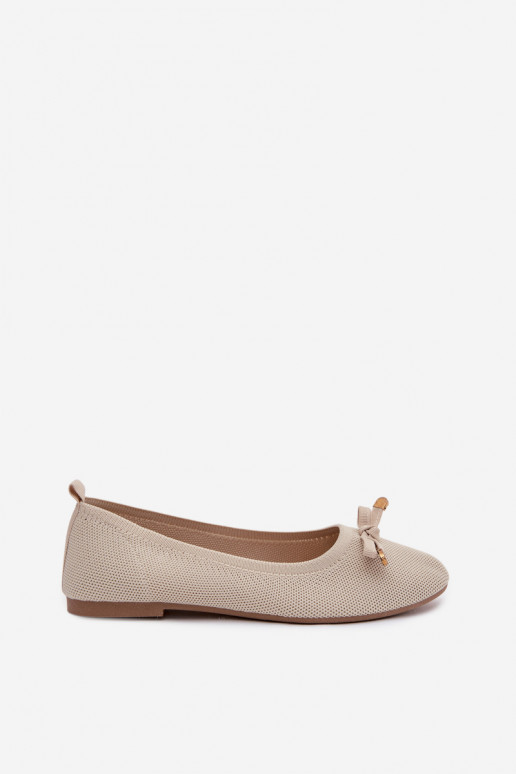 Ballerinas met linten beige Amelivra