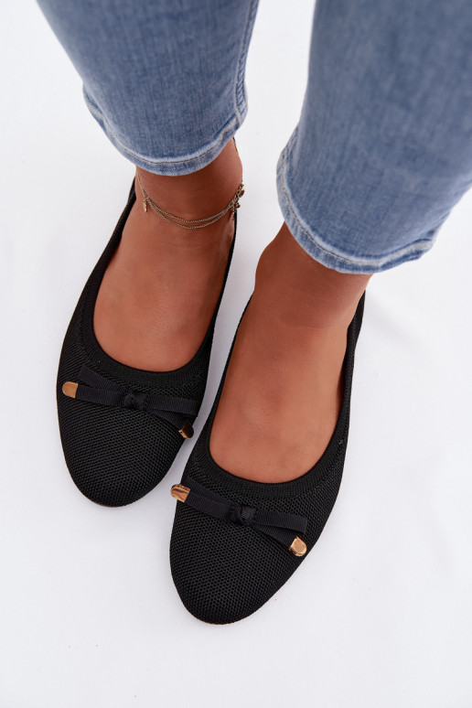 Ballerines avec des rubans couleur noire Amelivra