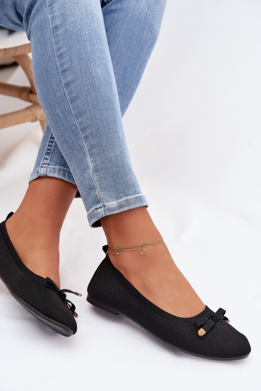 Ballerines avec des rubans couleur noire Amelivra