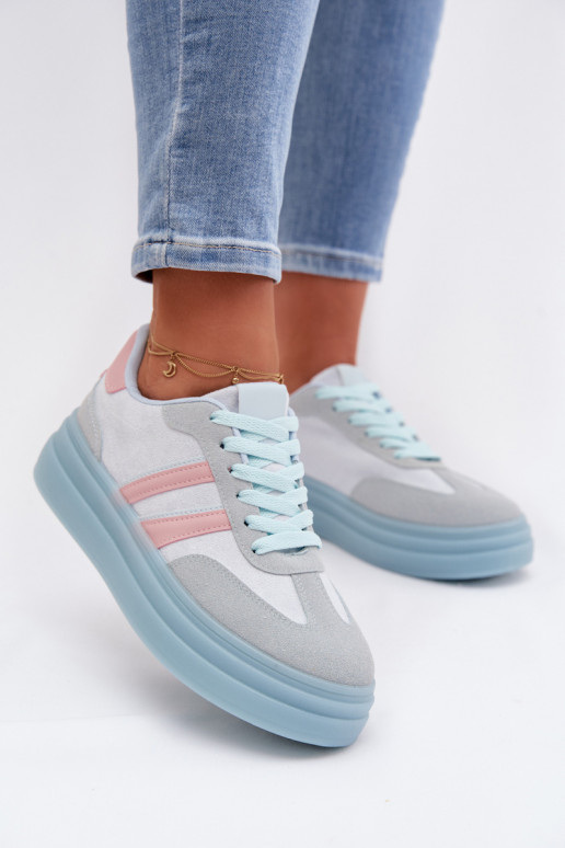 Sneakers model schoenen Dames met platform blauIn Galleria