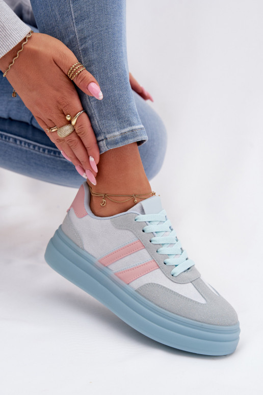 Sneakers model schoenen Dames met platform blauIn Galleria