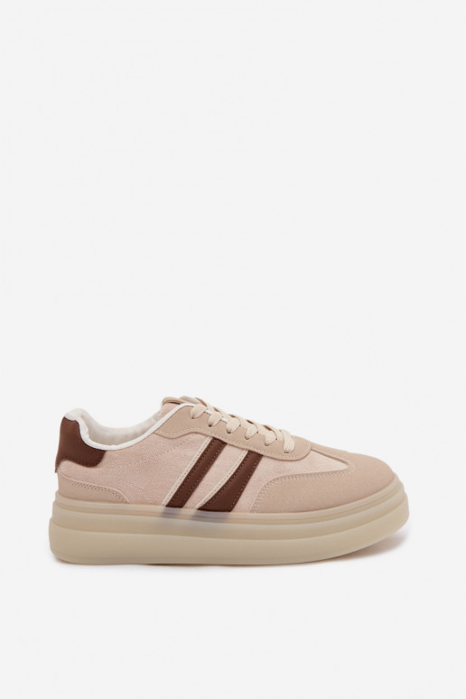 Chaussures modèle baskets Féminin avec une plateforme beige Galleria
