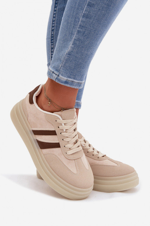 Sneakers model schoenen Dames met platform beige Galleria