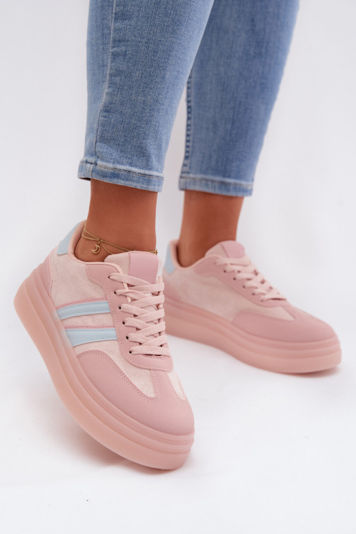 Sneakers model schoenen Dames met platform roze Galleria