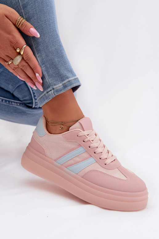 Sneakers model schoenen Dames met platform roze Galleria