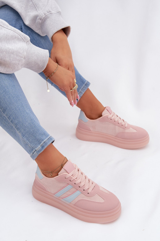 Sneakers Stilvollllschuhe Feminin mit einer Plattform pinke Farbe Galleria