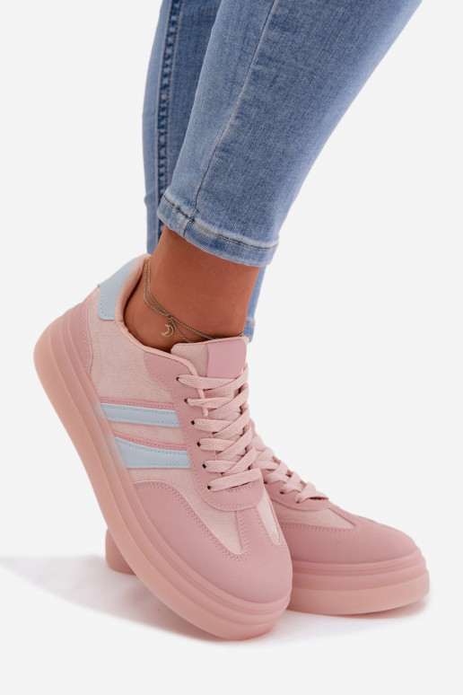 Chaussures modèle baskets Féminin avec une plateforme couleur rose Galleria