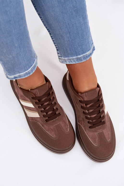 Chaussures modèle baskets Féminin avec une plateforme marron Galleria