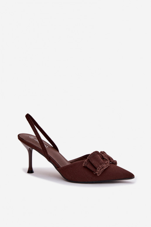 Sandales pour femmes avec des talons fins avec des rubans CzekoladoÀe Hestia