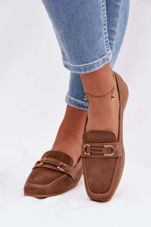 Mocassins Mocassins Dames Met sierlijk Element bruine kleur Evelora
