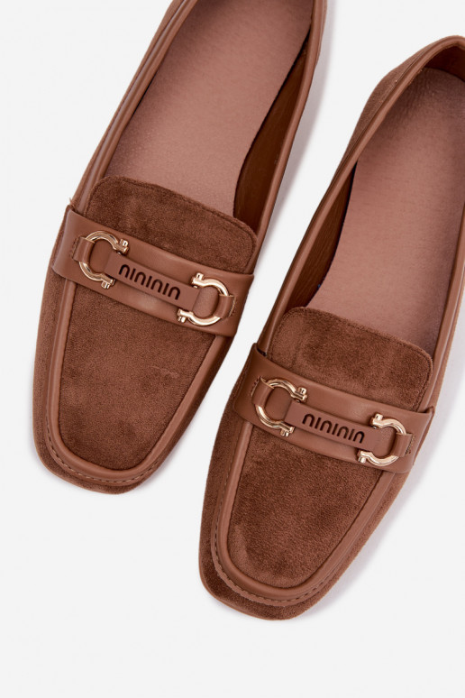 Mocassins Mocassins Dames Met sierlijk Element bruine kleur Evelora