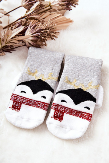 INeihnachten Socken Pinguinek graue Farbe