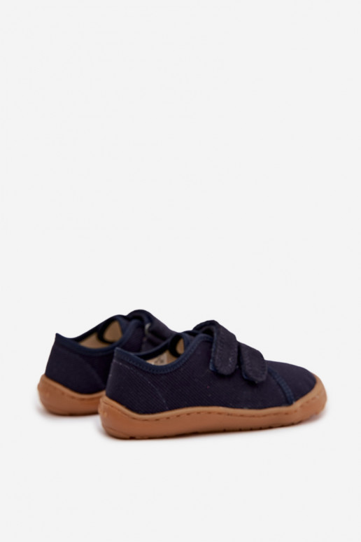 Hausschuhe Kindisch Barefoot Froddo Canvas G1700440-2 Dunkelblau