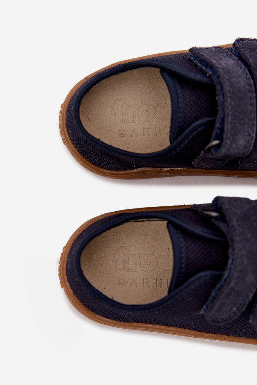 Hausschuhe Kindisch Barefoot Froddo Canvas G1700440-2 Dunkelblau