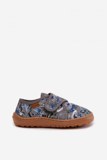 Pantoufles pour garçons avec fermetures Velcro Barefoot Surfer Froddo G1700438-7 couleur grise 2