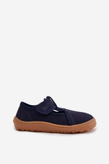 Kinderpantoffels met klittenbandsluitingen Barefoot Froddo Canvas G1700439 donkerblauwe kleur 2