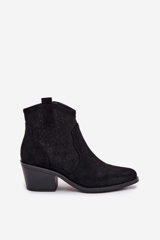 Bottes ajourées Féminin avec des talons S.Barski HY61-8013 couleur noire