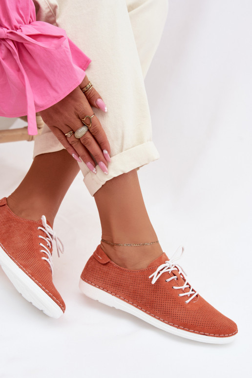 Schuhe FemininErmöglichtturalnego aus INildlederu S.Barski LR61-7080 orange Farbe