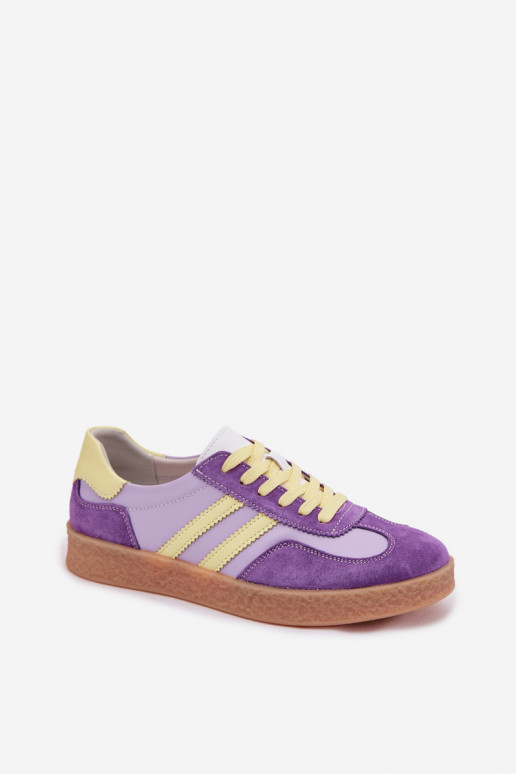 Haut Sneakers Stilvollllschuhe Feminin S.Barski LR61-7059 Violette Farbe