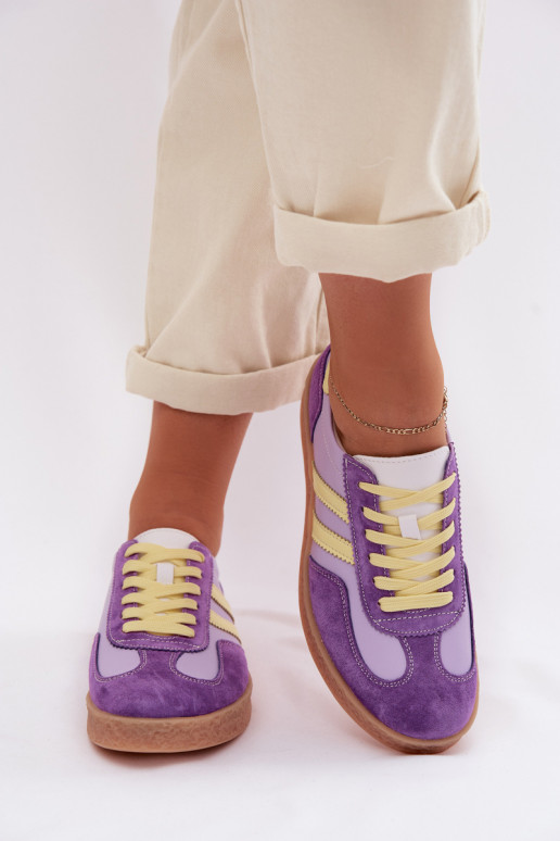 Haut Sneakers Stilvollllschuhe Feminin S.Barski LR61-7059 Violette Farbe