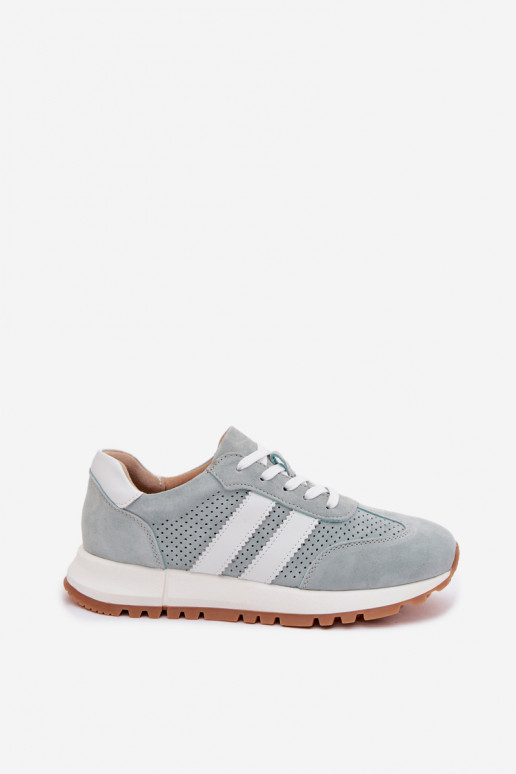 Chaussures modèle baskets FémininActivéturalnego en daimu couleur menthe Il fautrceline