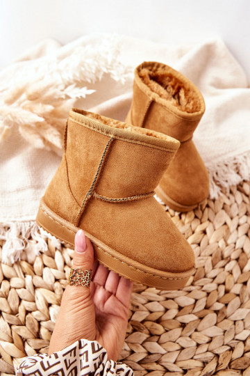 Warme kinder winterlaarzen in chaki kleur Gooby
