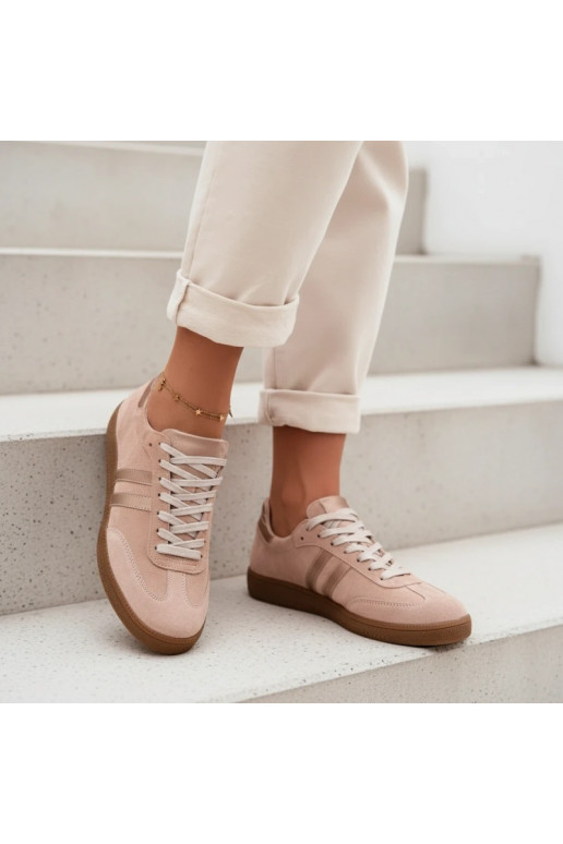 Zazoo N1068 Damen-Sneaker aus Kunstwildleder in Rosa