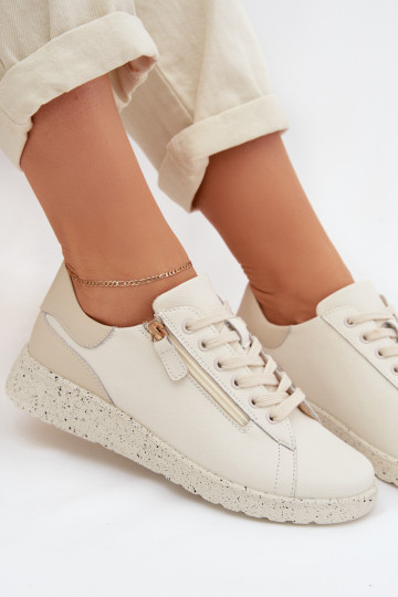 Bottes en cuir pour femmes avec fermetures éclairs couleur sable Dorothea