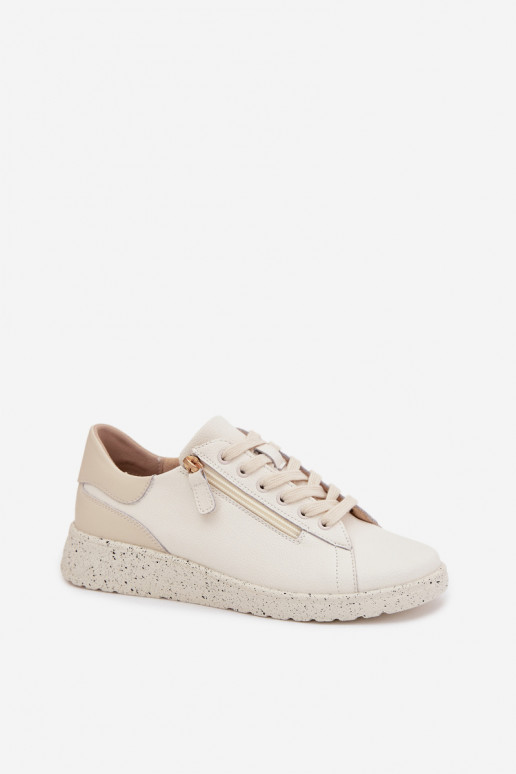 Peau chaussures Féminin avec fermetures éclair beige Dorothea