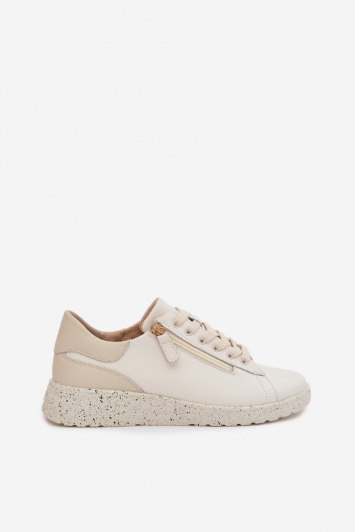 Peau chaussures Féminin avec fermetures éclair beige Dorothea