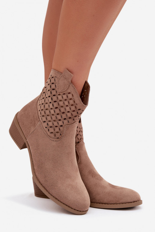 Bottes ajourées Féminin avec des talons beige Briavine