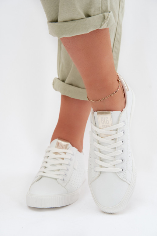 lässige Schuhe Turnschuhe Feminin Eko Haut Big Star TT274020 Zueiße Farbe