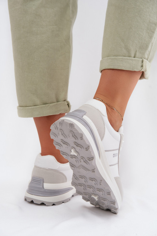 Sneakers Stilvollllschuhe Turnschuhe Feminin Big Star TT274879 HI-POLY SYSTEM INeiß-graue Farbe