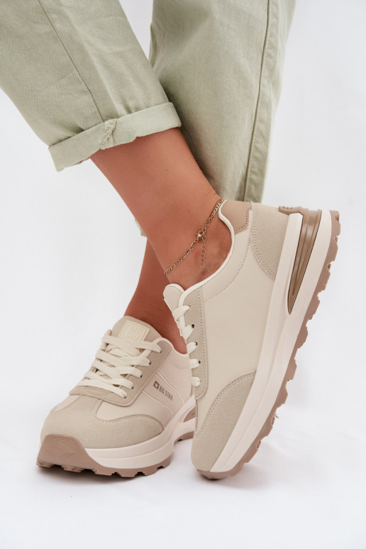 Sneakers model schoenen sportschoenen Dames Big Star TT274876 HI-POLY SYSTEM beige