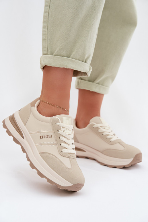 Chaussures modèle baskets baskets Féminin Big Star TT274876 HI-POLY SYSTEM beige